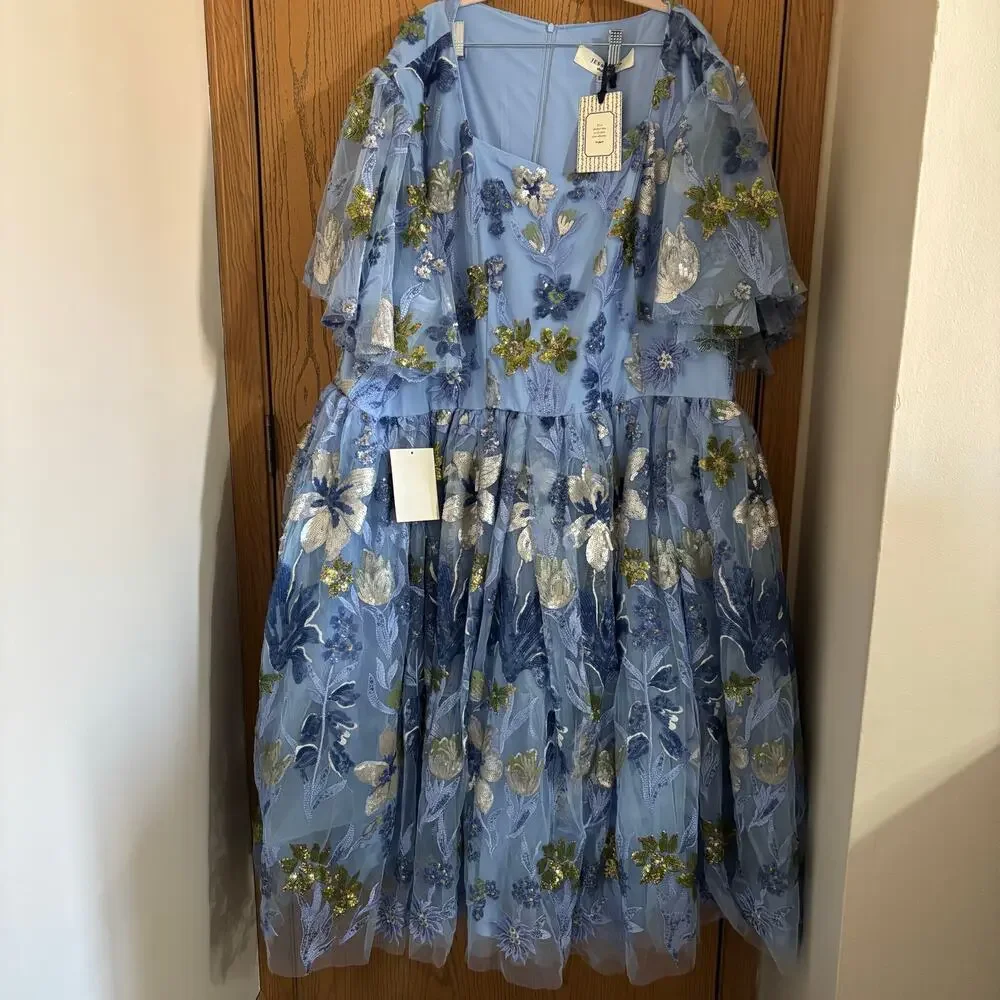 JessaKae Canterbury Blue Floral Dress size 6X NWT - Picture 2 of 5